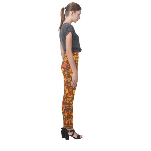 Ethno Pattern Orange 2 Cassandra Women's Leggings (Model L01)