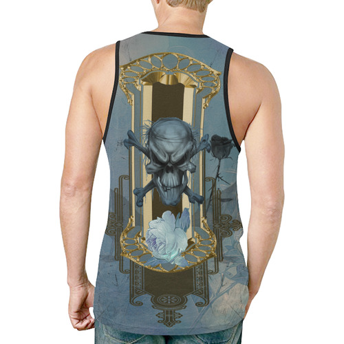 The blue skull with crow New All Over Print Tank Top for Men (Model T46)