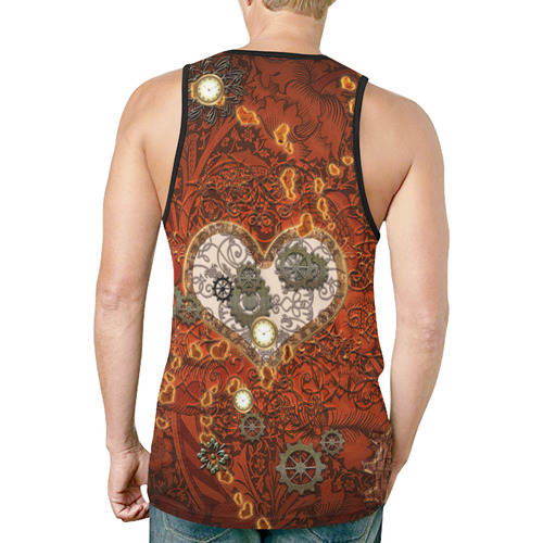 Steampunk, wonderful hearts New All Over Print Tank Top for Men (Model T46)