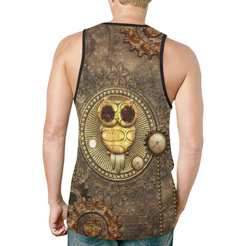 Steampunk, wonderful owl,clocks and gears New All Over Print Tank Top for Men (Model T46)