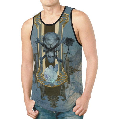 The blue skull with crow New All Over Print Tank Top for Men (Model T46)
