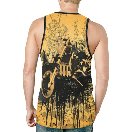 Steampunk, awesome motorcycle with floral elements New All Over Print Tank Top for Men (Model T46)