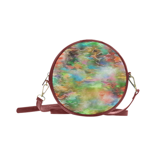 Watercolor Paint Wash Round Sling Bag (Model 1647)