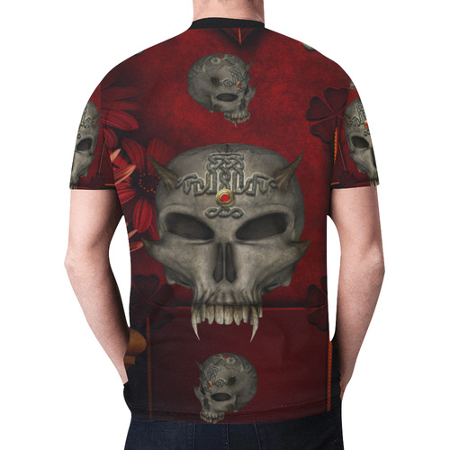 Skull with celtic knot New All Over Print T-shirt for Men (Model T45)