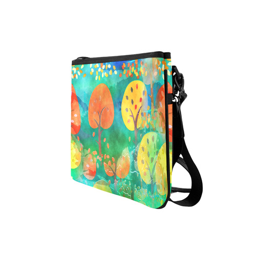 Watercolor Fall Forest Slim Clutch Bag (Model 1668)