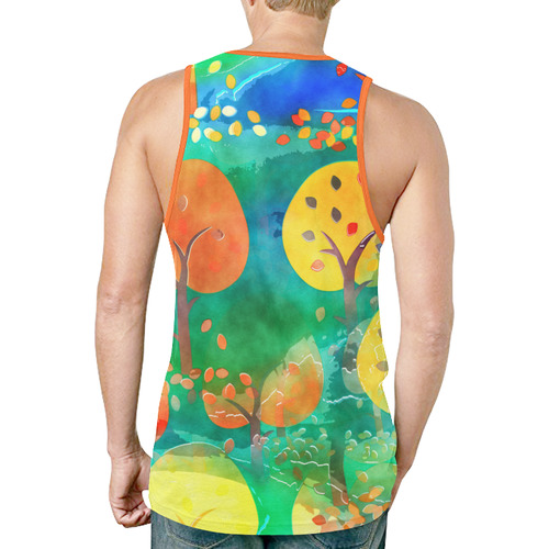 Watercolor Fall Forest New All Over Print Tank Top for Men (Model T46)