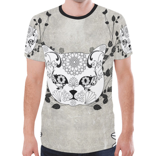 Wonderful sugar cat skull New All Over Print T-shirt for Men (Model T45)