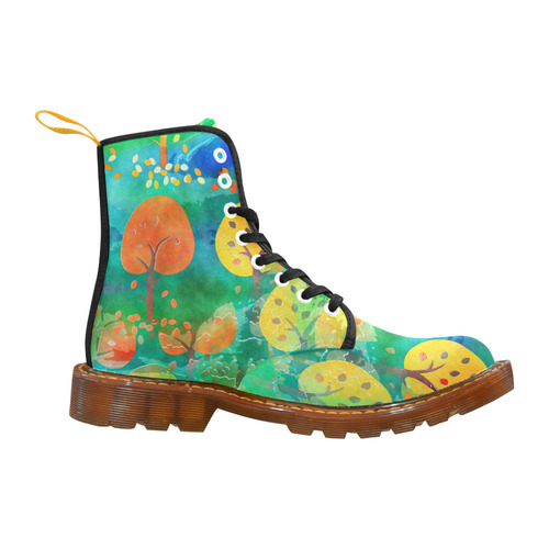 Watercolor Fall Forest Martin Boots For Women Model 1203H