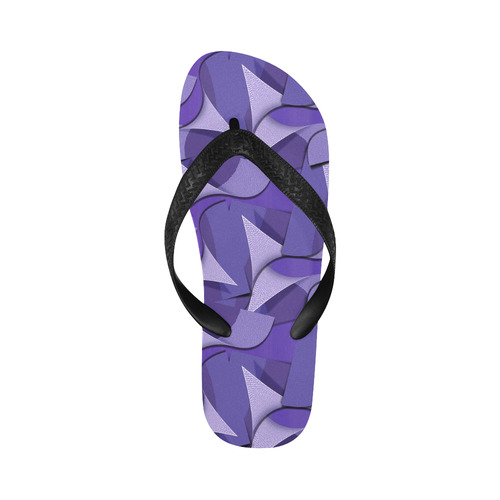 Ultra Violet Abstract Waves Flip Flops for Men/Women (Model 040)