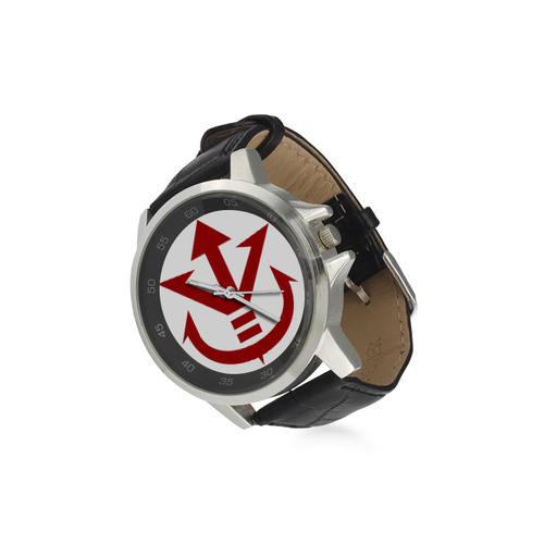 Saiyan_Royal_Symbol Unisex Stainless Steel Leather Strap Watch(Model 202)