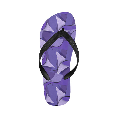 Ultra Violet Abstract Waves Flip Flops for Men/Women (Model 040)