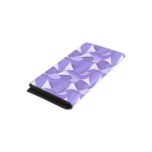 Ultra Violet Abstract Waves Women's Leather Wallet (Model 1611)