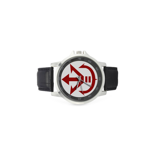 Saiyan_Royal_Symbol Unisex Stainless Steel Leather Strap Watch(Model 202)