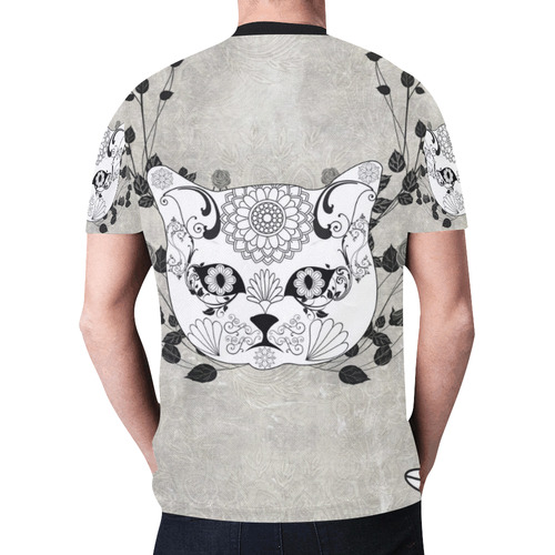 Wonderful sugar cat skull New All Over Print T-shirt for Men (Model T45)