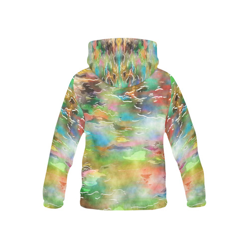 Watercolor Paint Wash All Over Print Hoodie for Kid (USA Size) (Model H13)