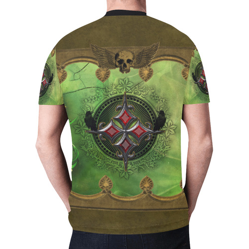 Wonderful gothic design with skull New All Over Print T-shirt for Men (Model T45)