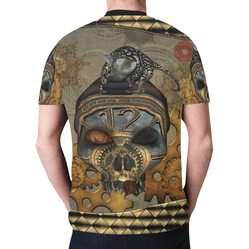 Awesome steampunk skull New All Over Print T-shirt for Men (Model T45)