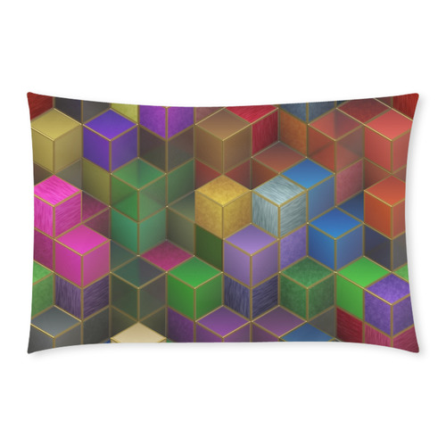 Geometric Rainbow Cubes Texture 3-Piece Bedding Set