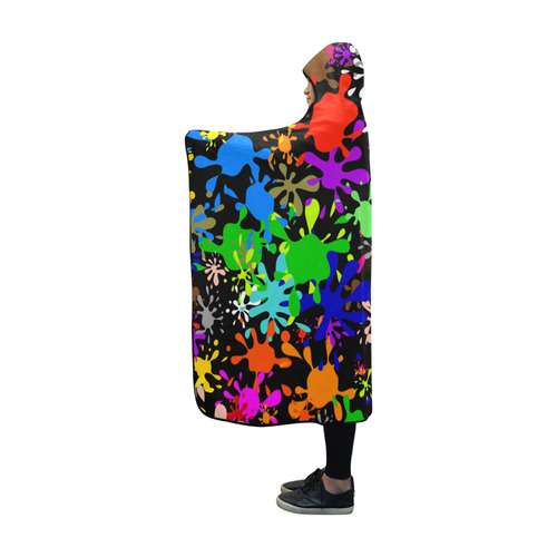 Paint Splats & Ink Blots Hooded Blanket 60''x50''