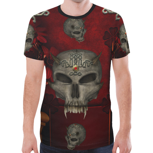 Skull with celtic knot New All Over Print T-shirt for Men (Model T45)