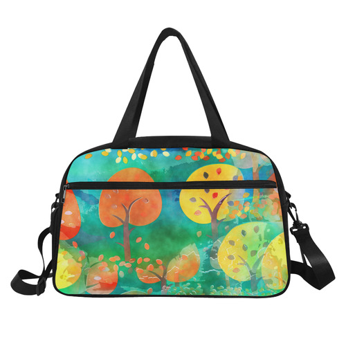 Watercolor Fall Forest Fitness Handbag (Model 1671)