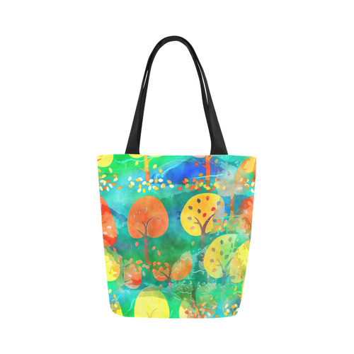 Watercolor Fall Forest Canvas Tote Bag (Model 1657)