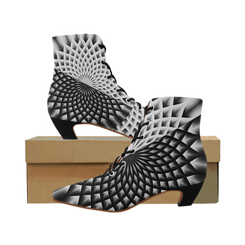 Lotus Flower Mandala Black Grey White