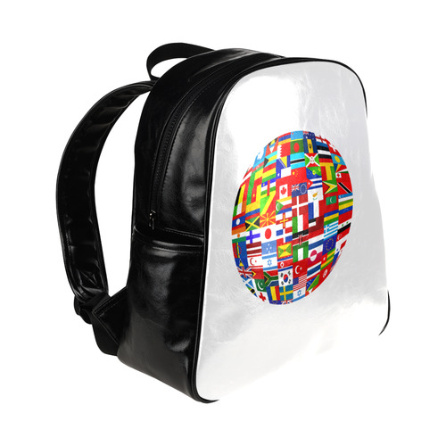 International Travel Flag World Multi-Pockets Backpack (Model 1636)