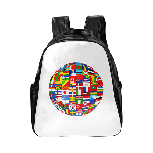 International Travel Flag World Multi-Pockets Backpack (Model 1636)