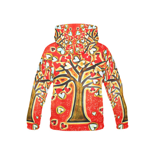 Watercolor Love Tree All Over Print Hoodie for Kid (USA Size) (Model H13)