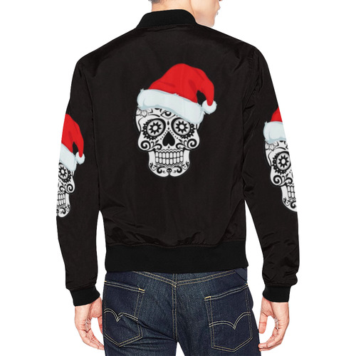 christmas skull 2 All Over Print Bomber Jacket for Men (Model H19)