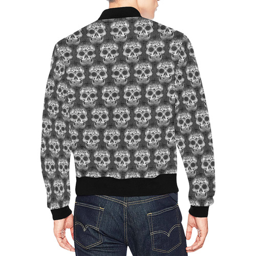 new skull allover pattern 2 by JamColors All Over Print Bomber Jacket for Men (Model H19)