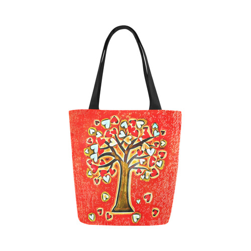 Watercolor Love Tree Canvas Tote Bag (Model 1657)