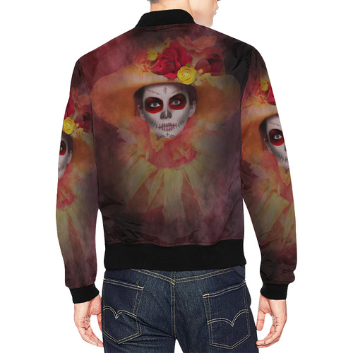 Sugarskull Summer Girl All Over Print Bomber Jacket for Men (Model H19)