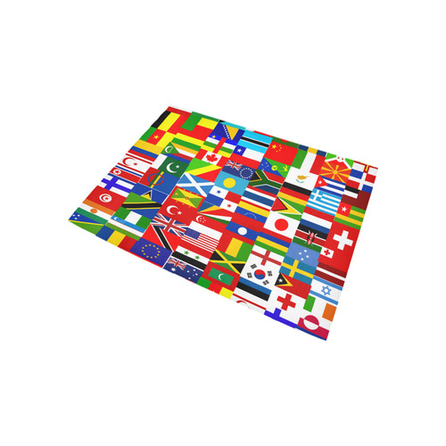 World Flag Montage Area Rug 5'3''x4'