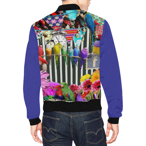 Birds and Bunting All Over Print Bomber Jacket for Men (Model H19)