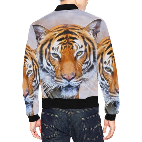 Animal ArtStudio 916 Tiger All Over Print Bomber Jacket for Men (Model H19)