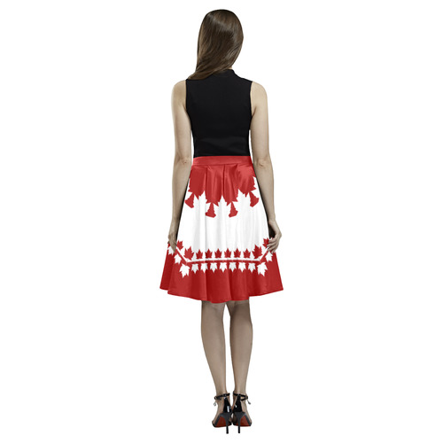 Canada Skirts Classic Flag Skirts Melete Pleated Midi Skirt (Model D15)