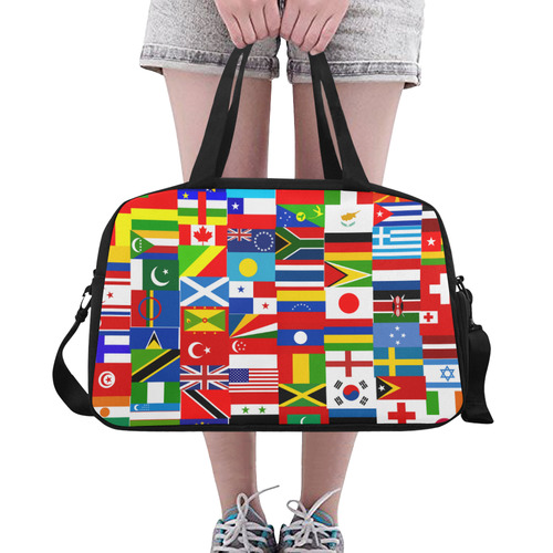 World Flag Montage Fitness Handbag (Model 1671)