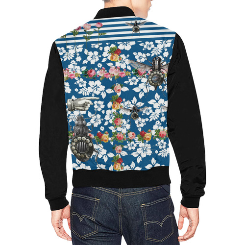 Rotary Bugs onThe Canal All Over Print Bomber Jacket for Men (Model H19)