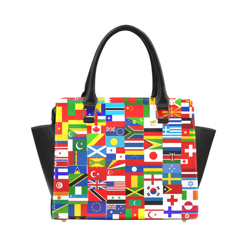 World Flag Montage Classic Shoulder Handbag (Model 1653)