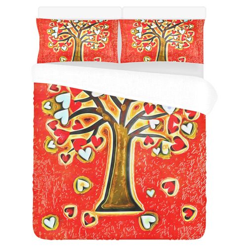 Watercolor Love Tree 3-Piece Bedding Set