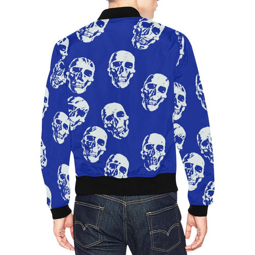 Hot Skulls,white by JamColors All Over Print Bomber Jacket for Men (Model H19)