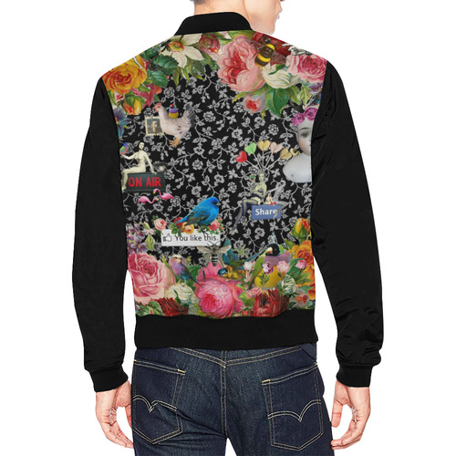 One Kiss All Over Print Bomber Jacket for Men (Model H19)