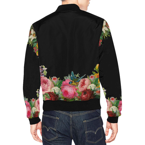 Vintage Roses All Over Print Bomber Jacket for Men (Model H19)