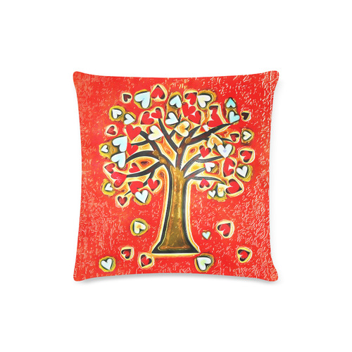 Watercolor Love Tree Custom Zippered Pillow Case 16"x16" (one side)