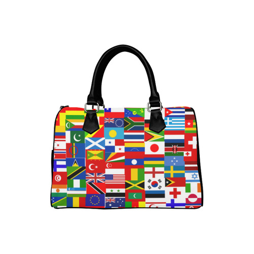 World Flag Montage Boston Handbag (Model 1621)