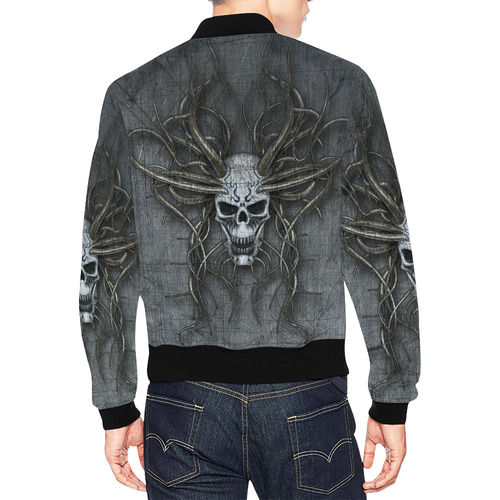 Skull Maniac Creepy All Over Print Bomber Jacket for Men (Model H19)