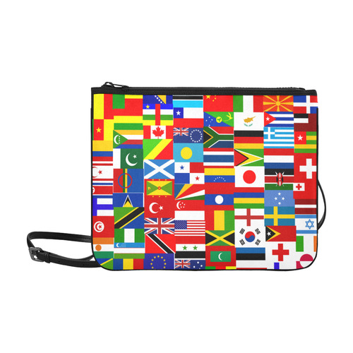 World Flag Montage Slim Clutch Bag (Model 1668)