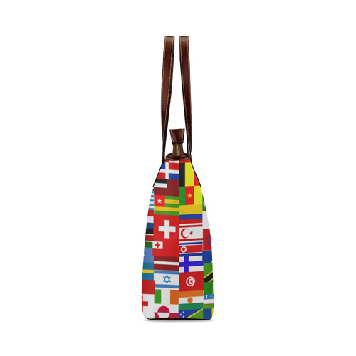 World Flag Montage Shoulder Tote Bag (Model 1646)